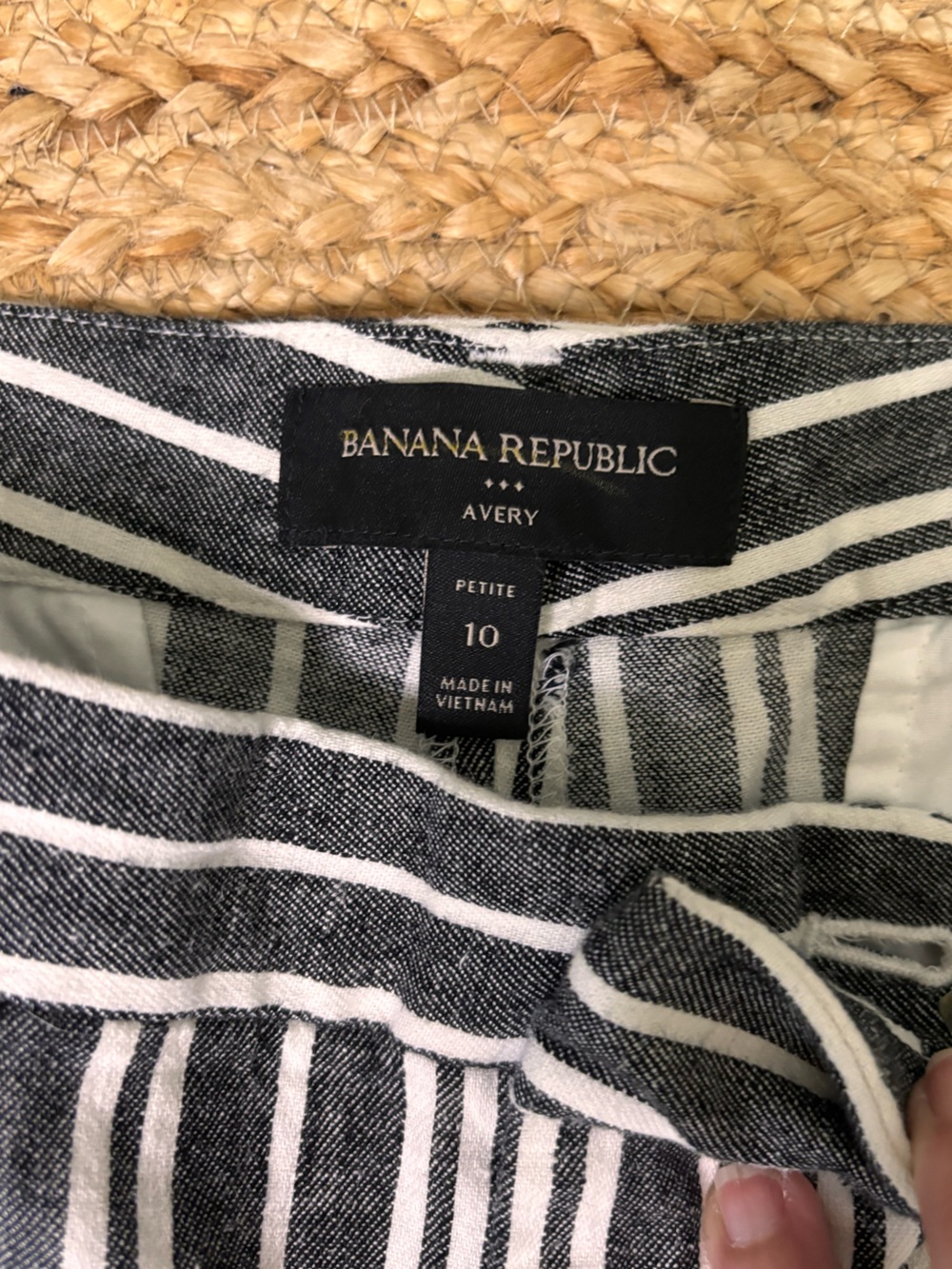 Banana Republic Black & White Vertical Stripe Chinos - Picture 3 of 5